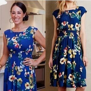 Maeve Anthro Evaline Dress Floral Blue flowy casual boho